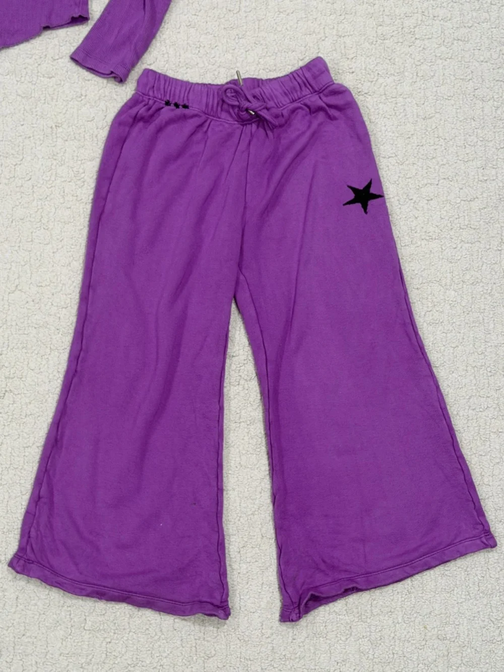 Kids Flowers By Zoe Cropped Top + Wide Leg Sweatpants Size 6X
